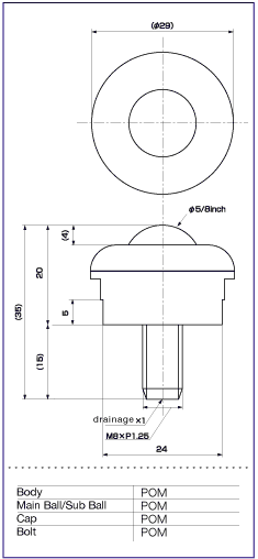 ISB Ball Transfer IP-16NW