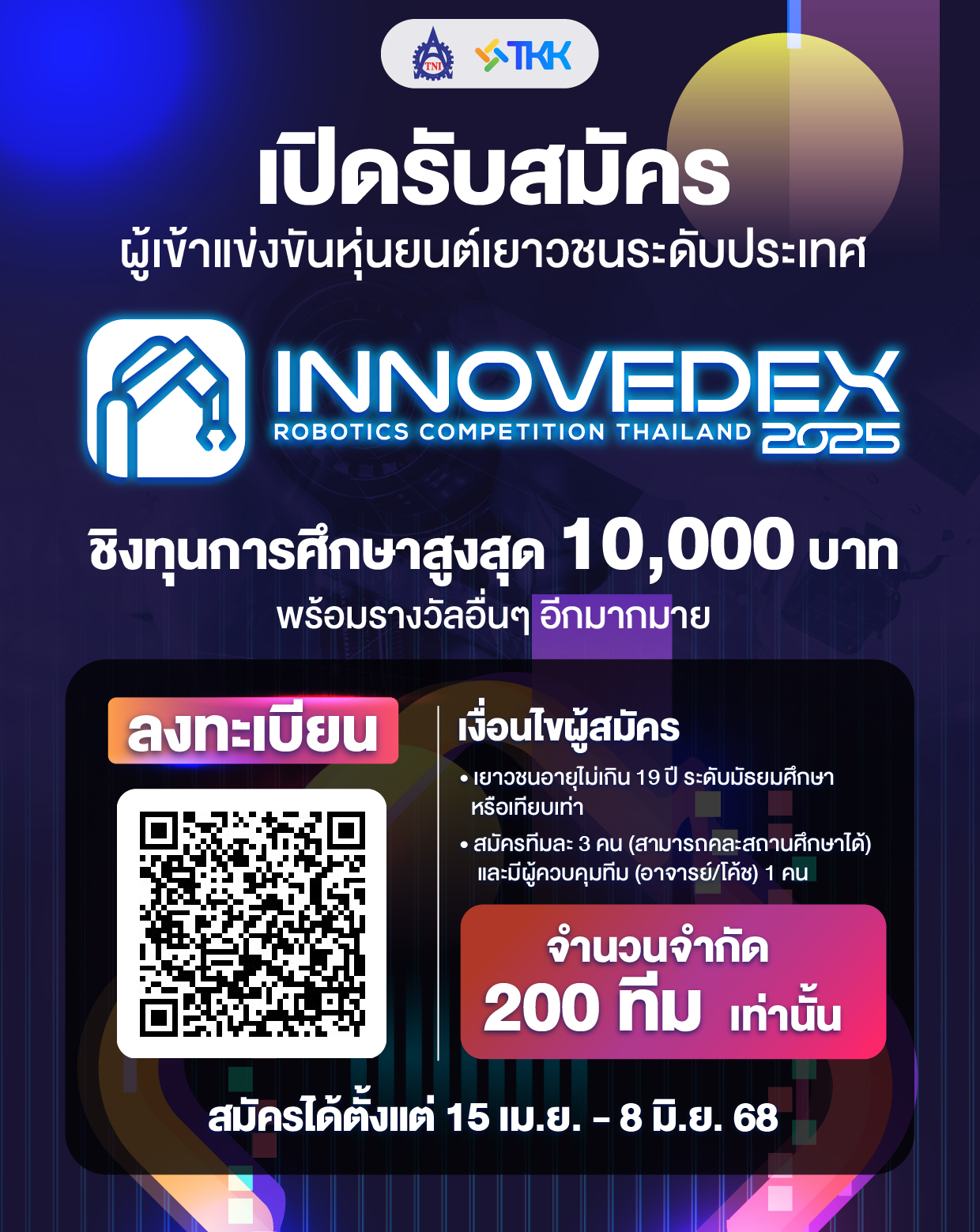 โครงการอบรม และแข่งขันหุ่นยนต์ระดับประเทศ INNOVEDEX 2025